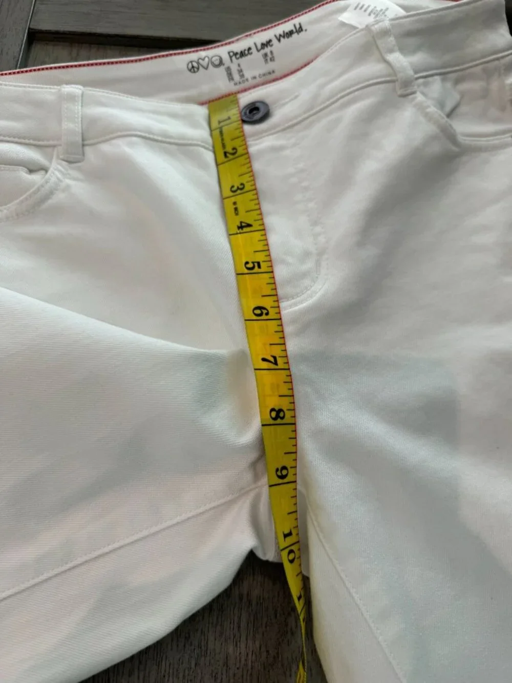 Peace Love World White Released Hem Straight Leg Jeans Distressed Size 4